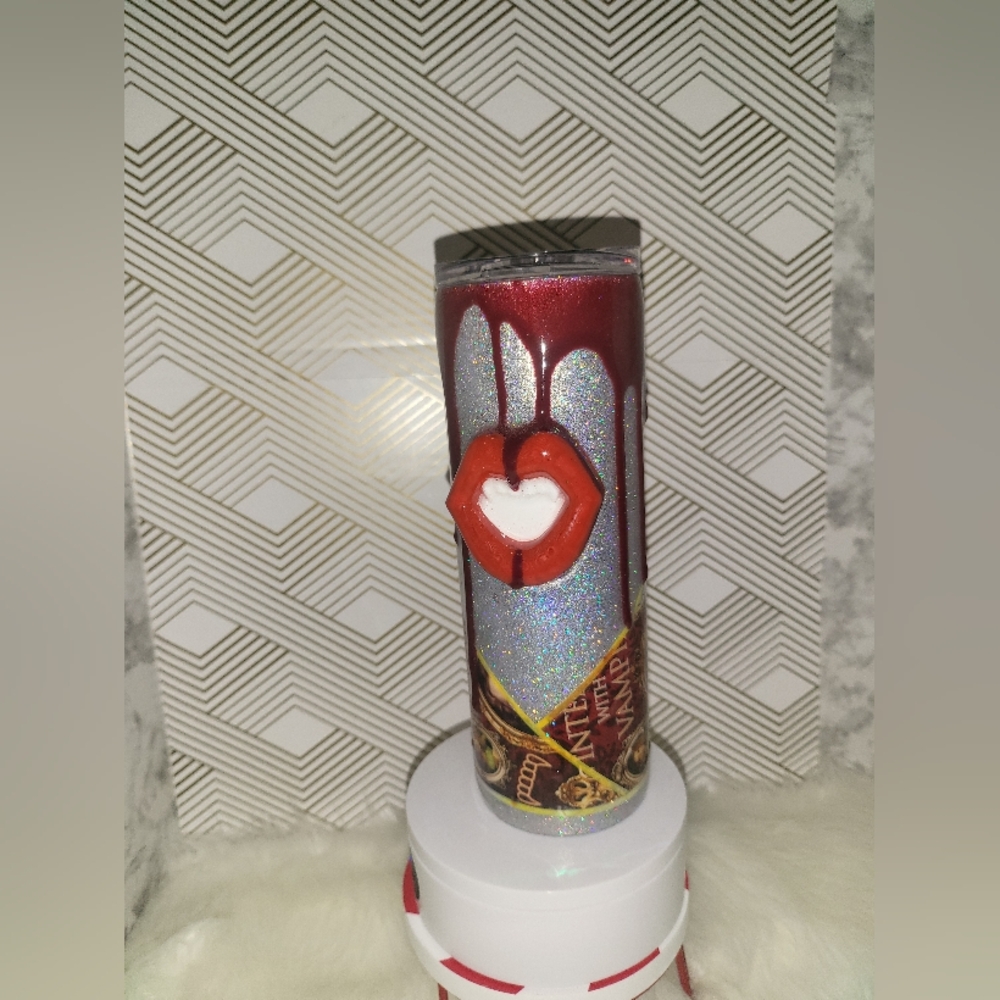 Red and Silver Lipstick with Heart Design